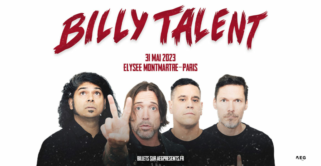 Article - Billy Talent - Élysée Montmartre - Paris - 2023