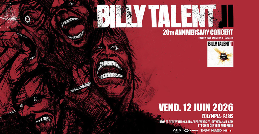 Article - Billy Talent - L'Olympia - Paris - 2026