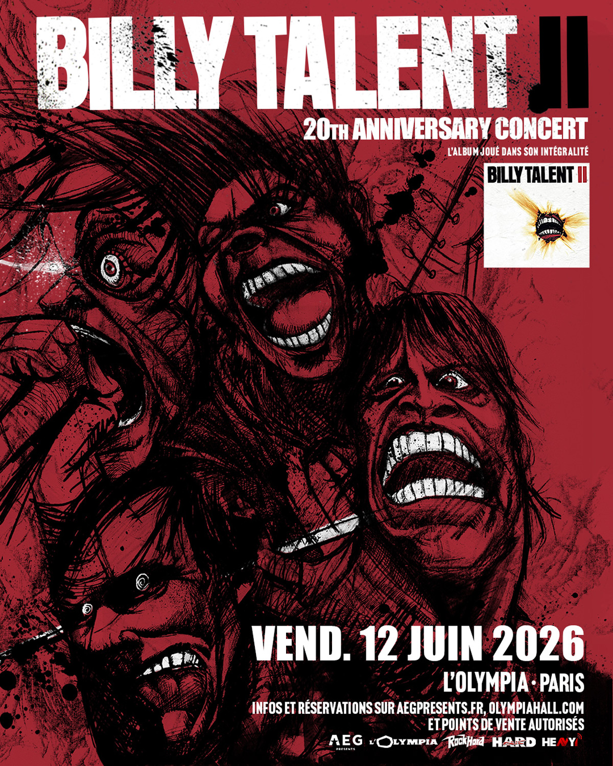 Billy Talent - Concert - L'Olympia - Paris - France - 2026